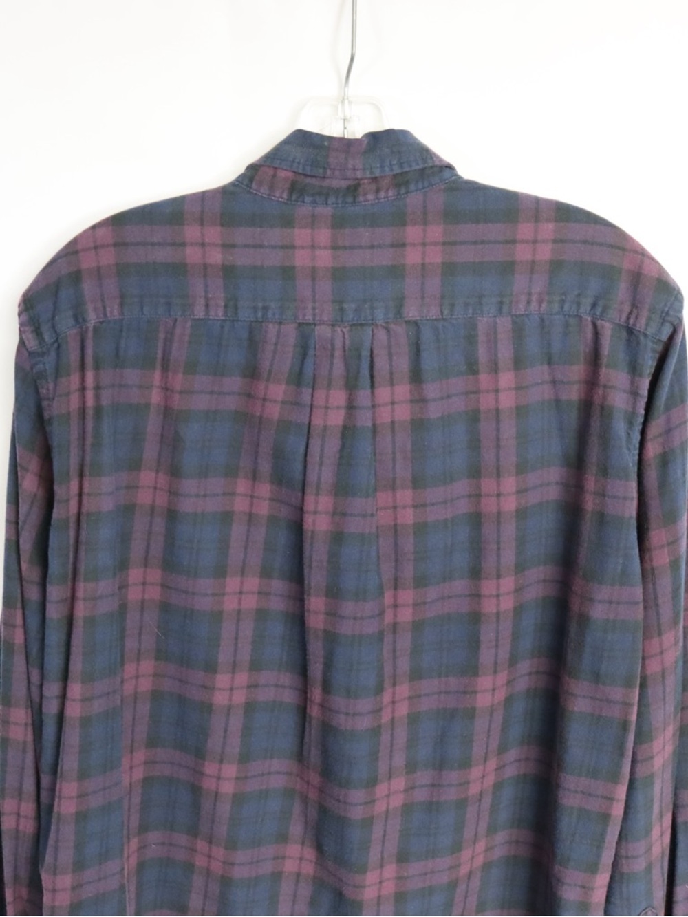 Uniqlo Plaid Button Up Shirt Men’s Medium Purple Blue Casual Flannel Style - Picture 7 of 8